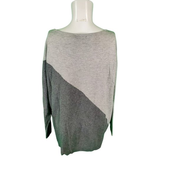 Alice & Olivia Wool Sweater Pullover Scoop neck Sweater Gray M - Picture 3 of 5